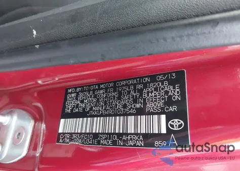 2013 Scion Xd from USA, damaged, VIN JTKKUPB49D1037546